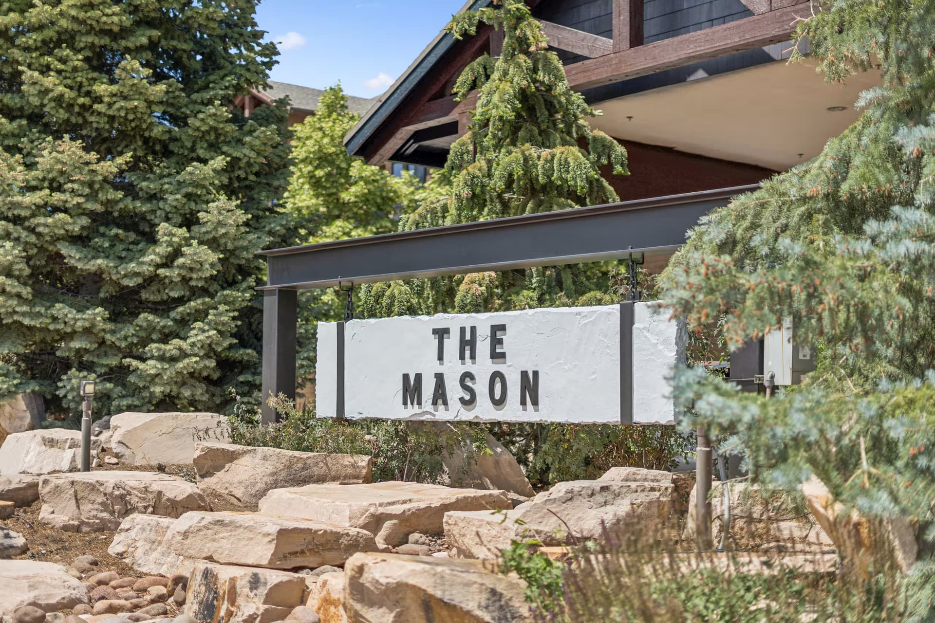 The Mason sign, Deer Valley East Village