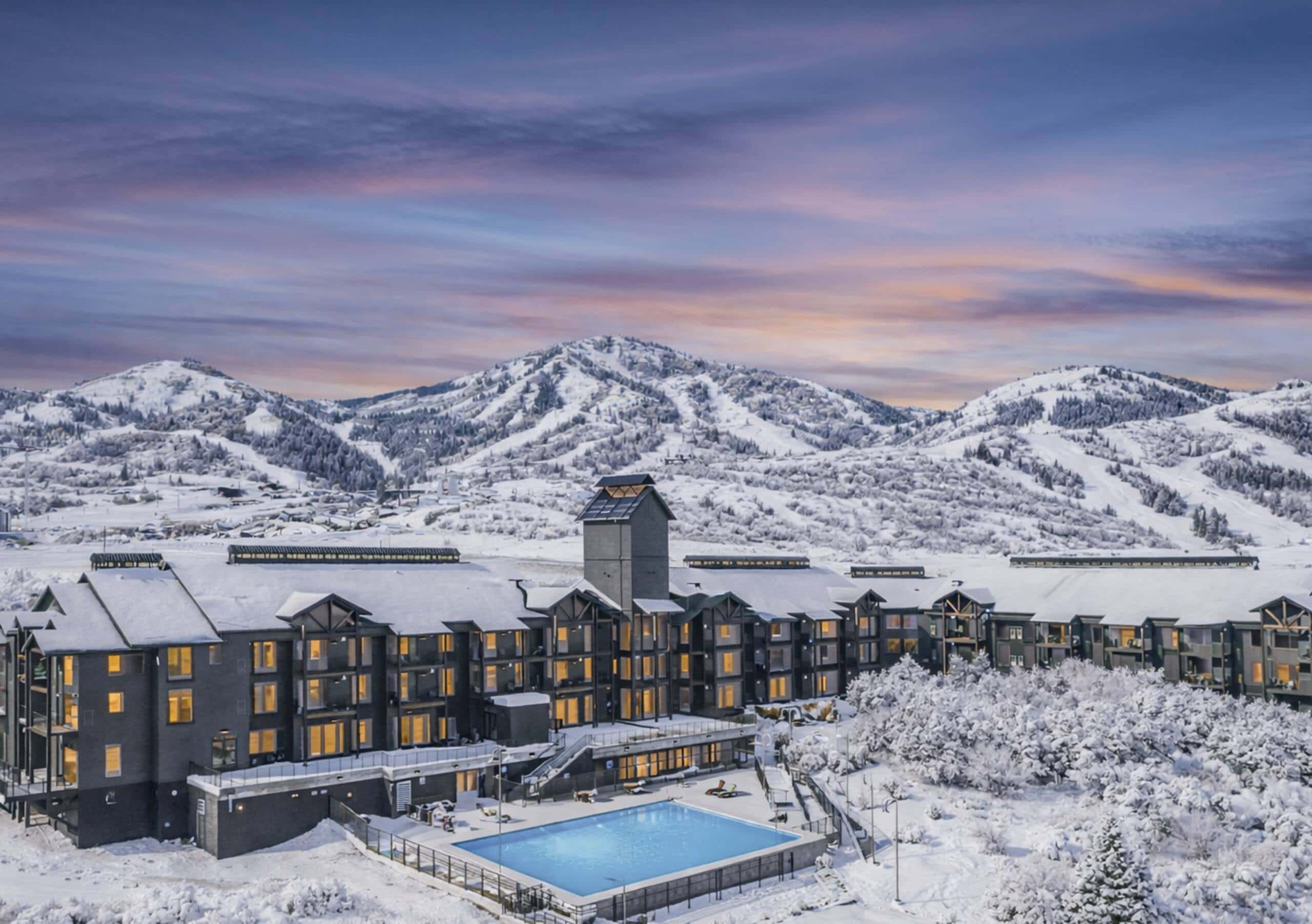 The Mason at Deer Valley East Village in winter
